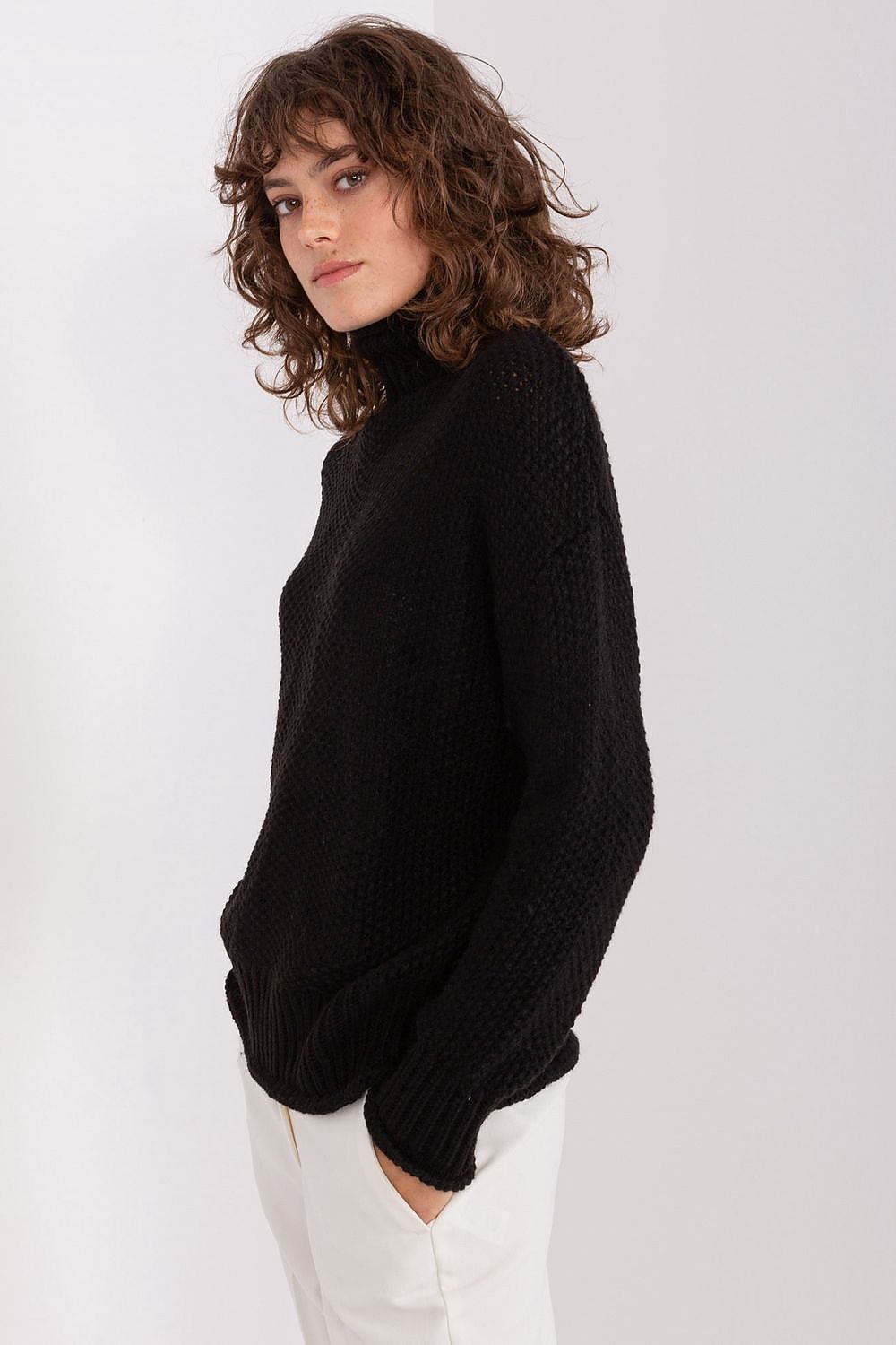Ladies Casual Turtleneck Pullover Sweater - Sweaters