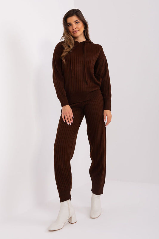 Ladies Cosy Comfortable Brown Outfit Set brown one-size-fits-all - Sets