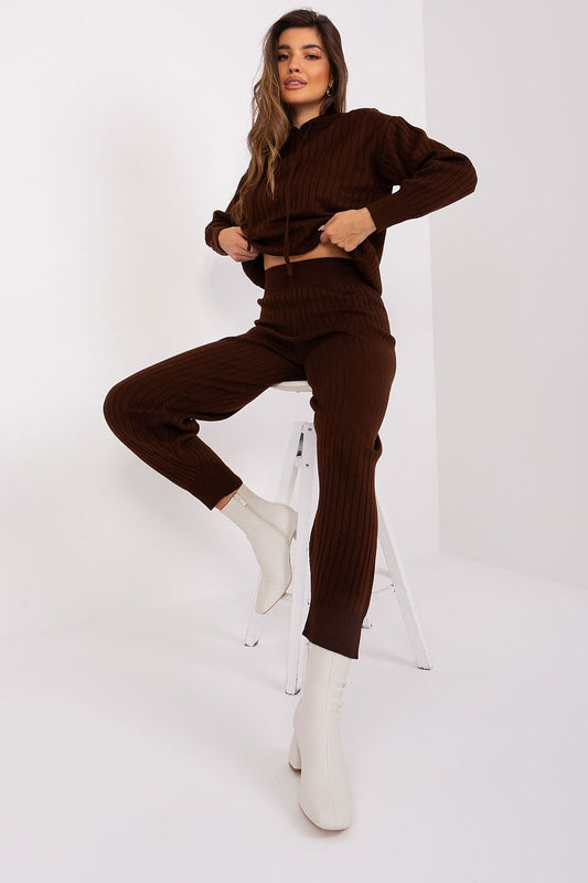 Ladies Cosy Comfortable Brown Outfit Set - Sets