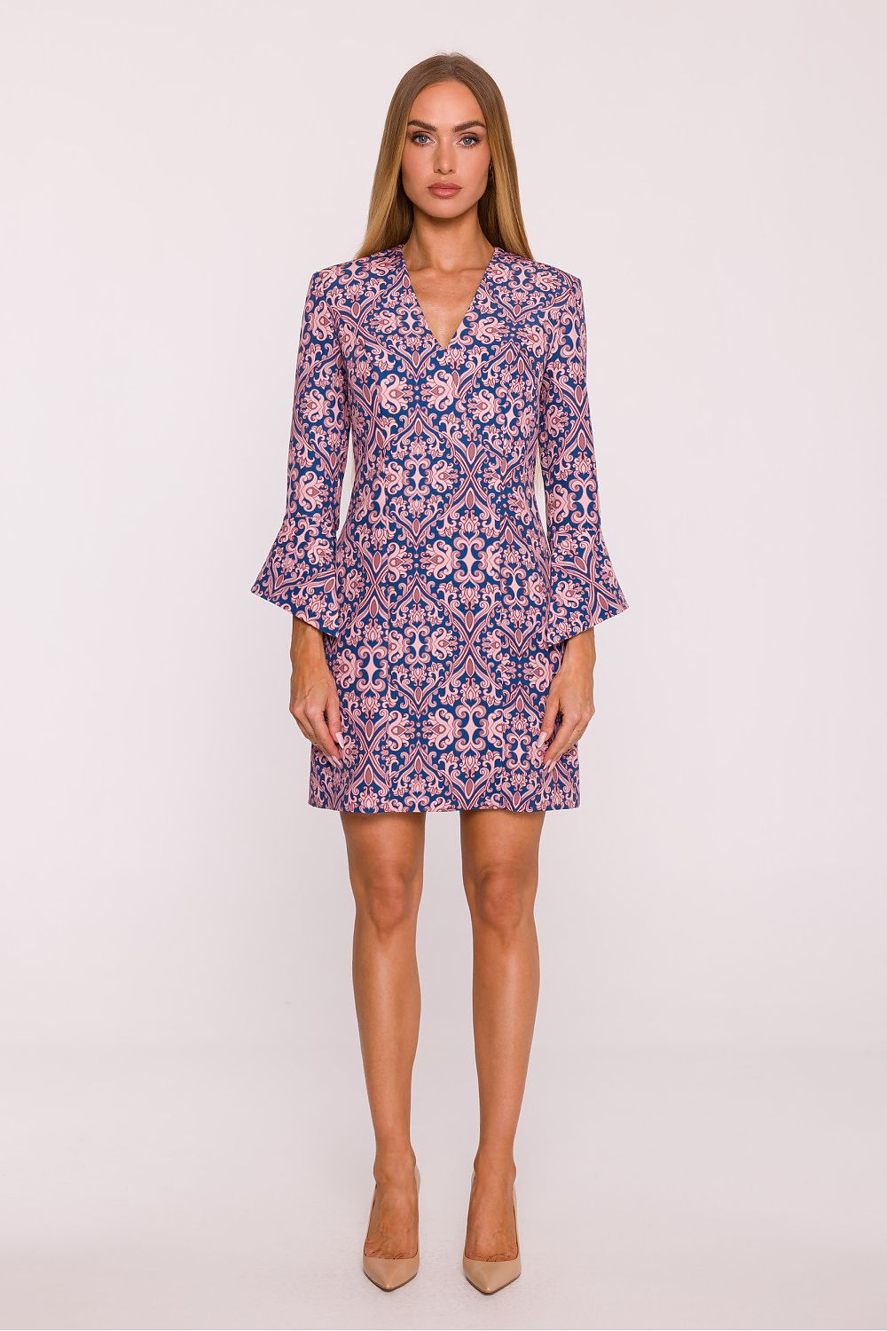 Trendy Colourful Plant Print Ladies Day Dress