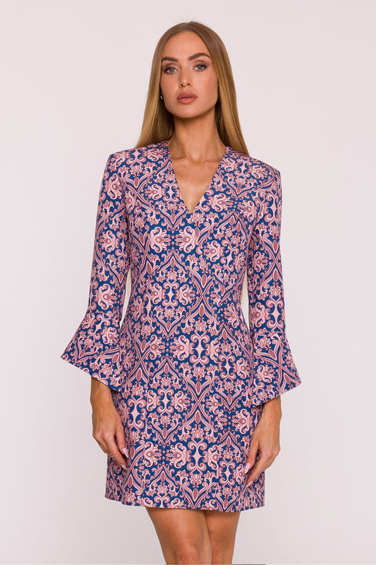 Ladies Day Dress with Flared Sleeves - Lua Boutique multicolor - Dresses