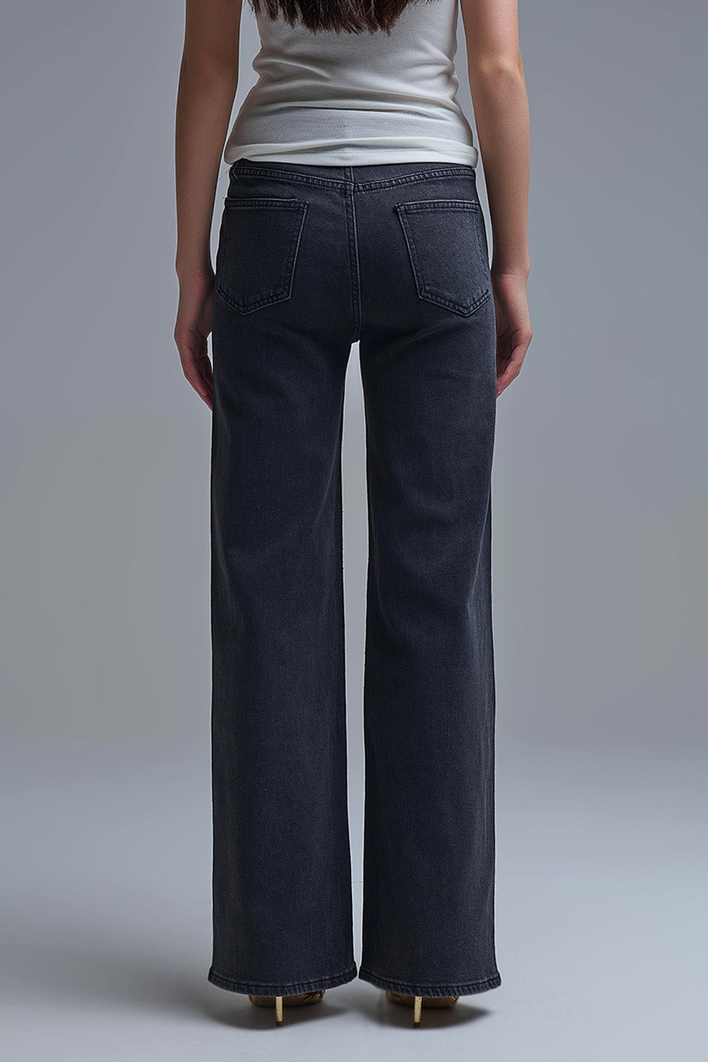 Leopard Print Black Straight-Leg Jeans with strass detail - Jeans