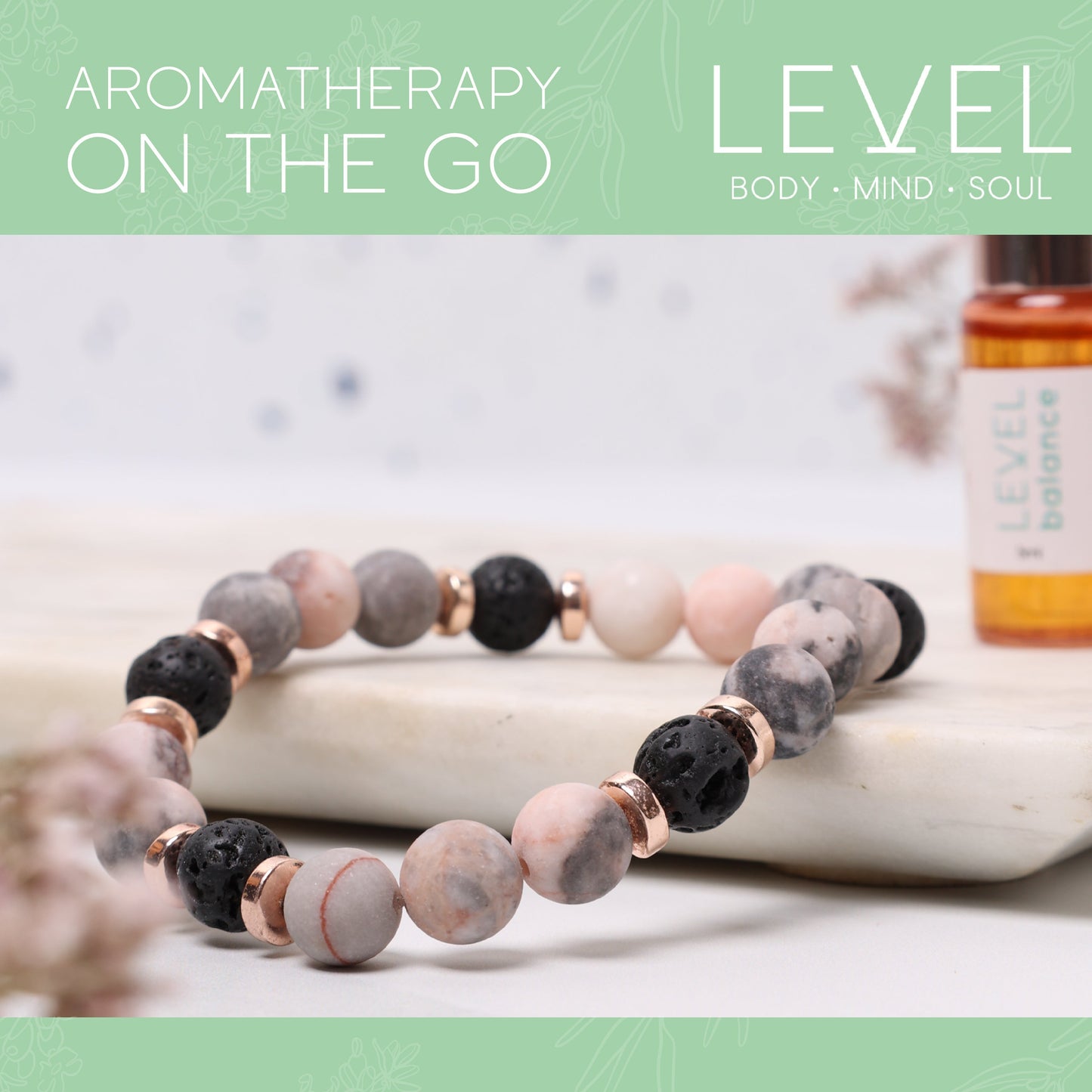 Lava Bead Aromatherapy Bracelet with Essential Oil - Balance - Aromatherapy Bracelet