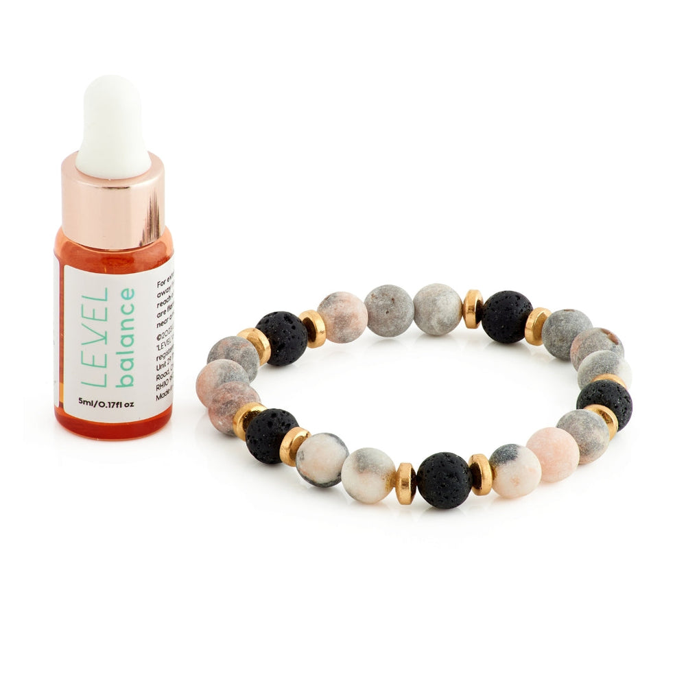 Bracelet d'aromathérapie en perles de lave et huiles essentielles - Équilibre 