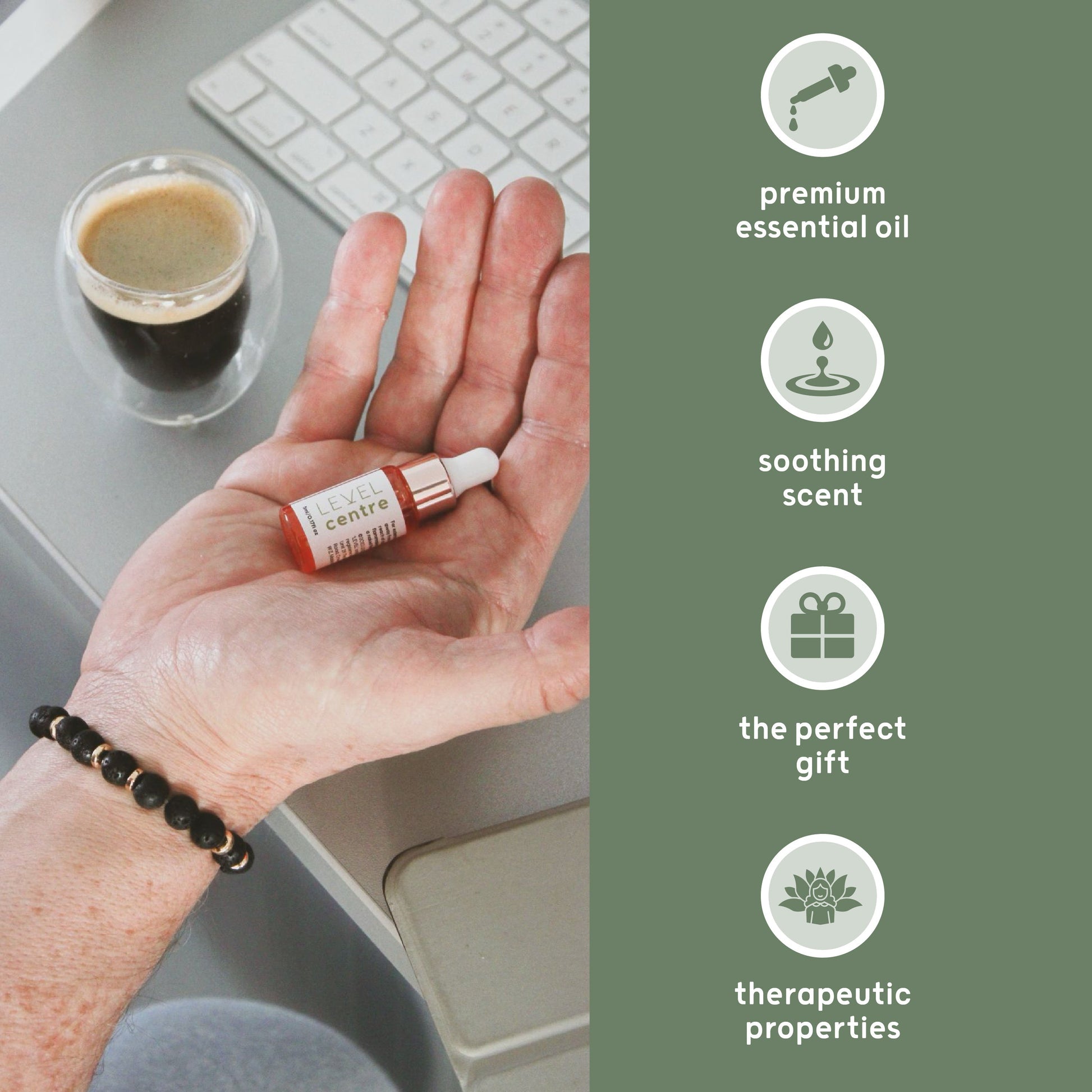 Lava Bead Aromatherapy Bracelet with Essential Oil - Centre - Aromatherapy Bracelet