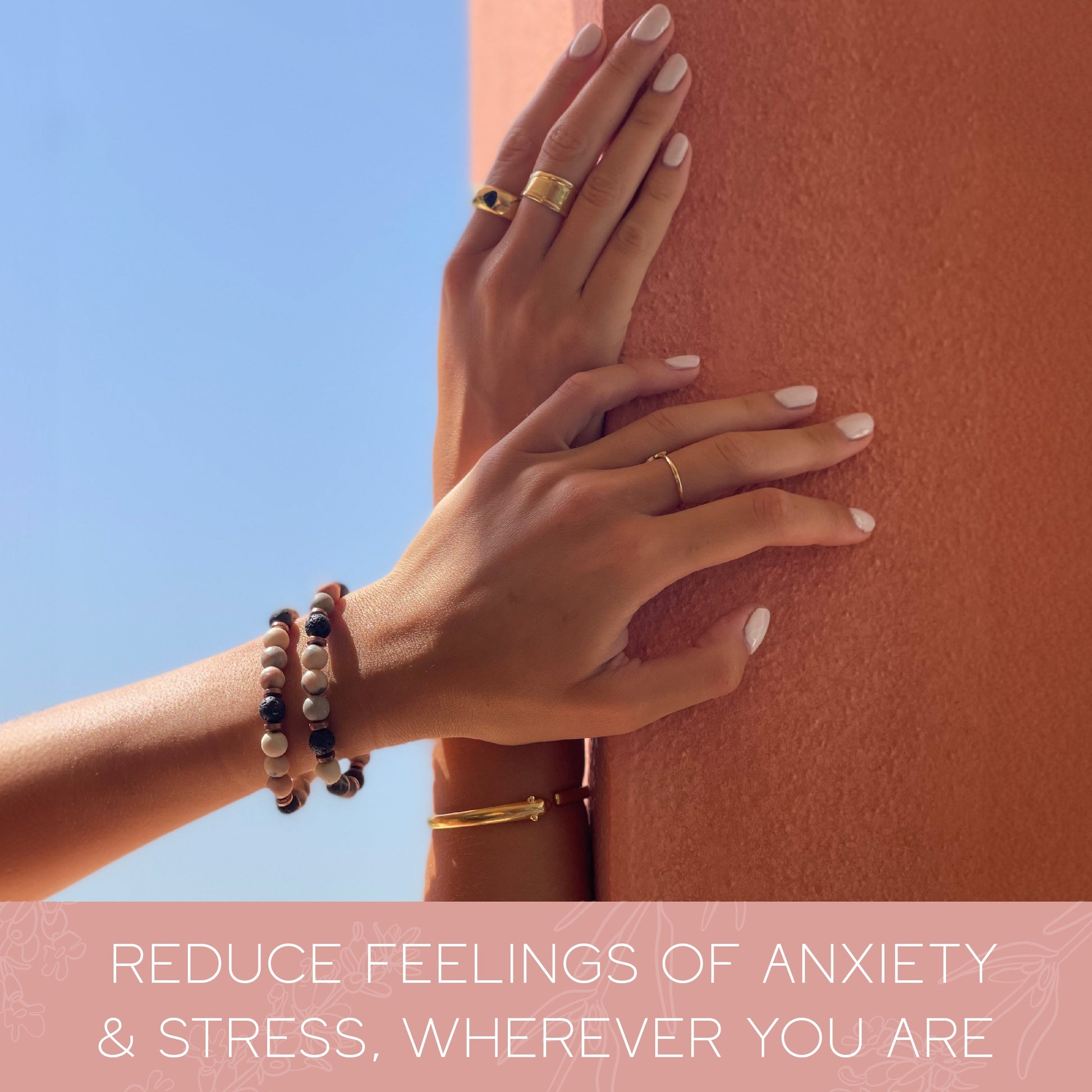 Lava Bead Aromatherapy Bracelet with Essential Oil - Happiness - Aromatherapy Bracelet