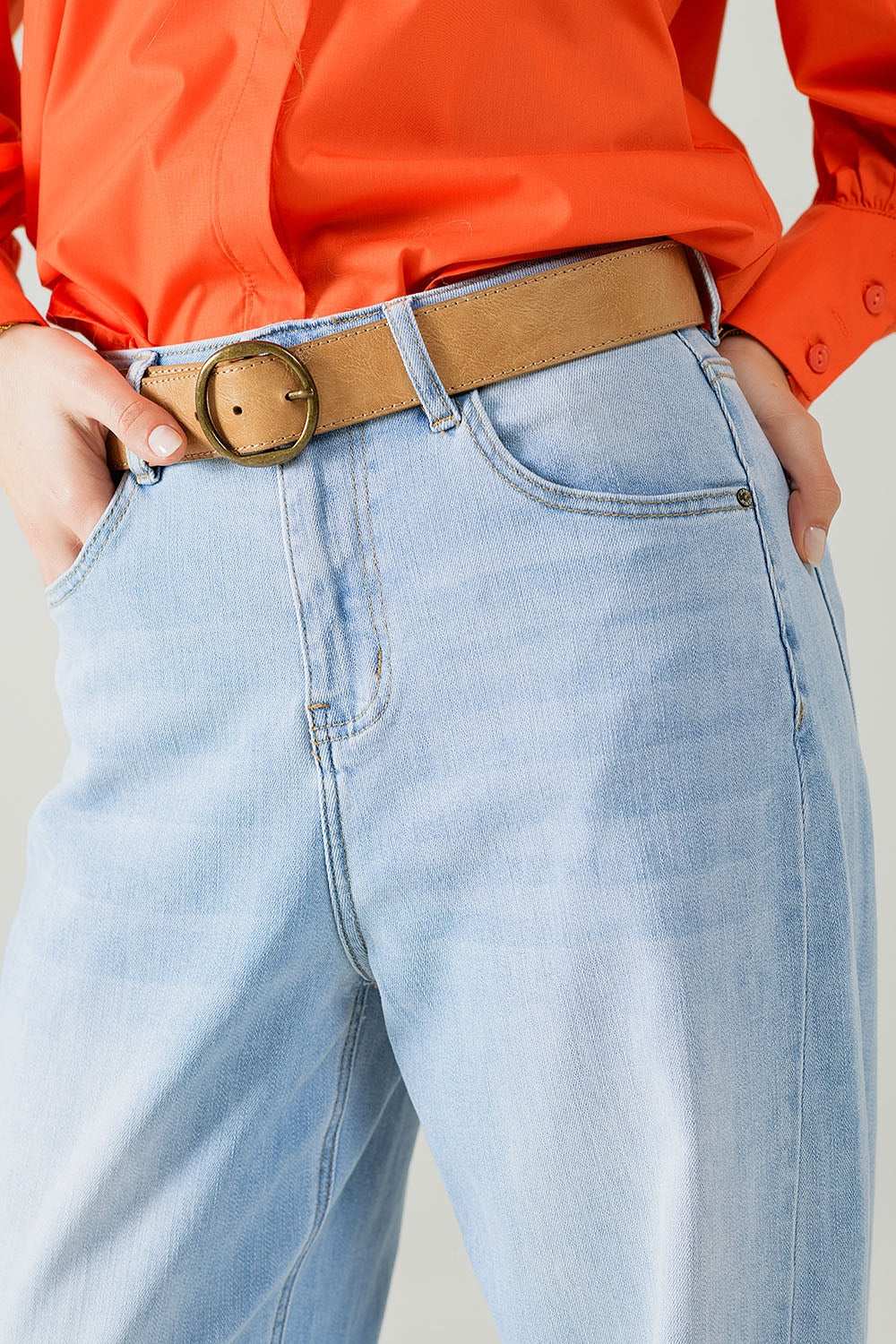 Light Blue denim bubble Leg Jeans with high waist - Jeans