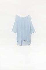 Pull oversize bleu clair à manches longues