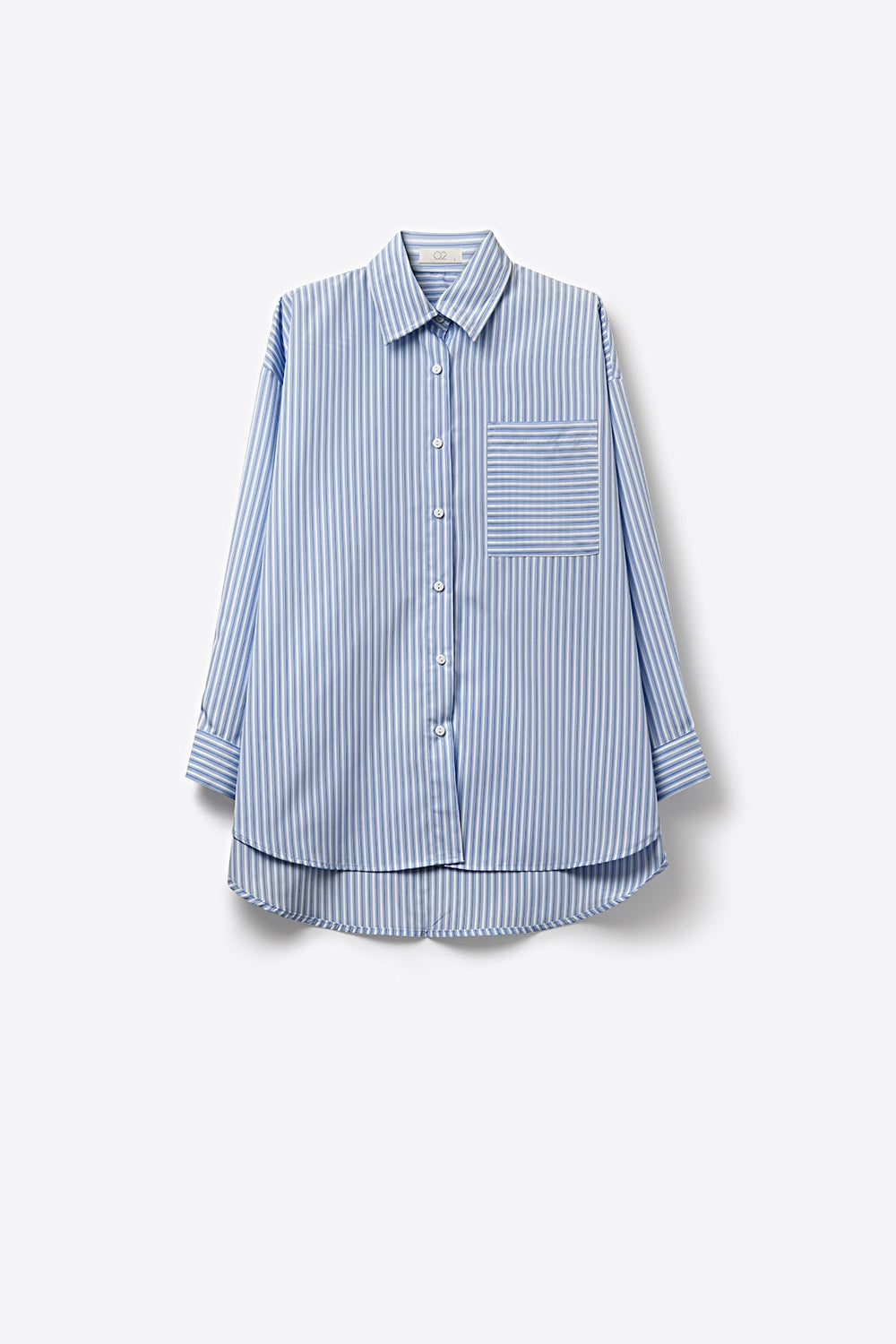 Light Blue Striped Relaxed Fit Button-Up Shirt - Shirts