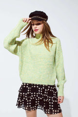 pull en tricot doux vert clair