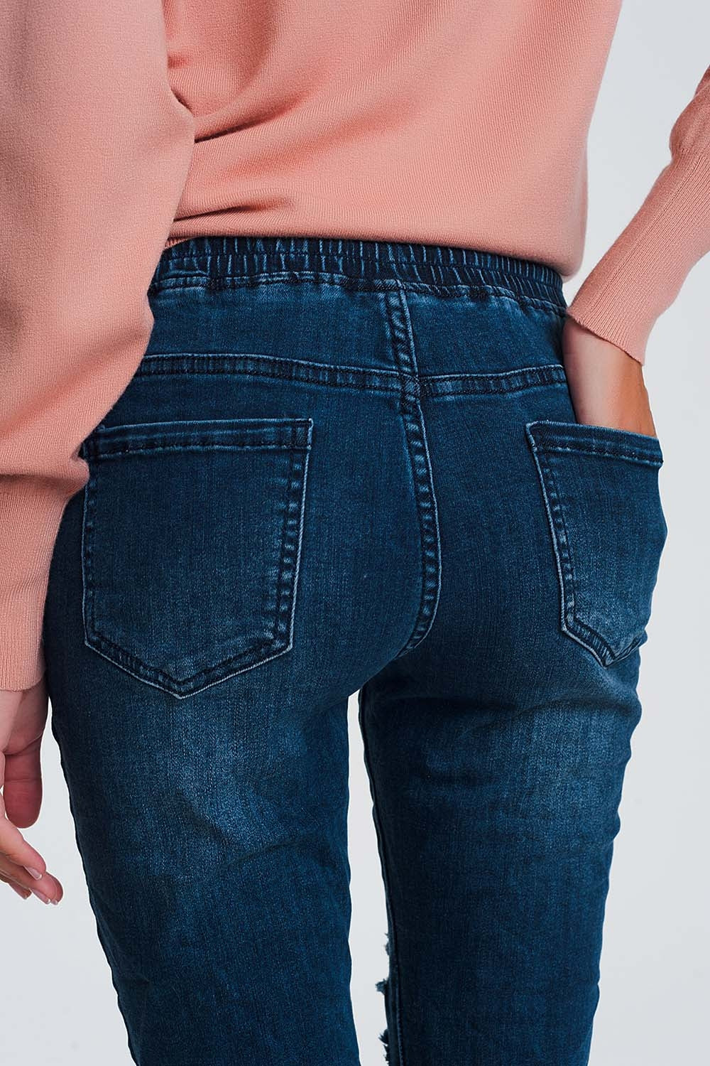 Lightweight jogger jeans in dark denim - Jeans