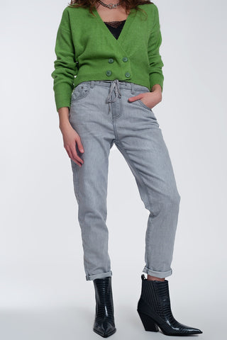 Lightweight jogger jeans in grey