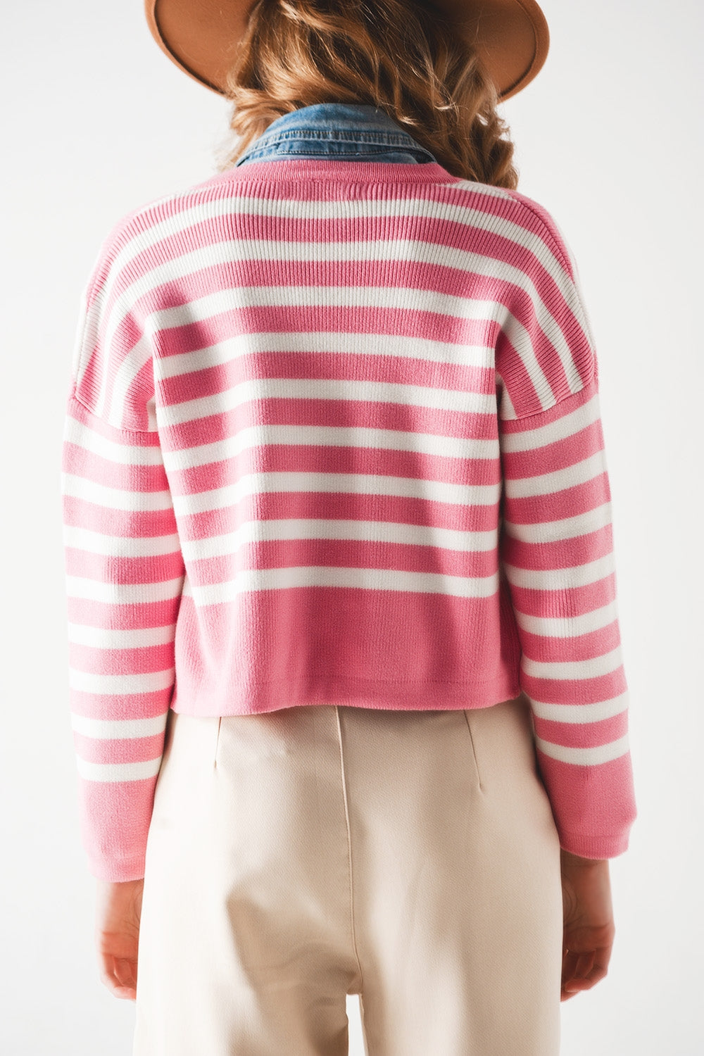 Lightweight stripe cardigan in pink - Cardigans