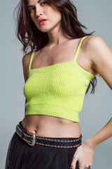 Lime green crop top with spaghetti straps