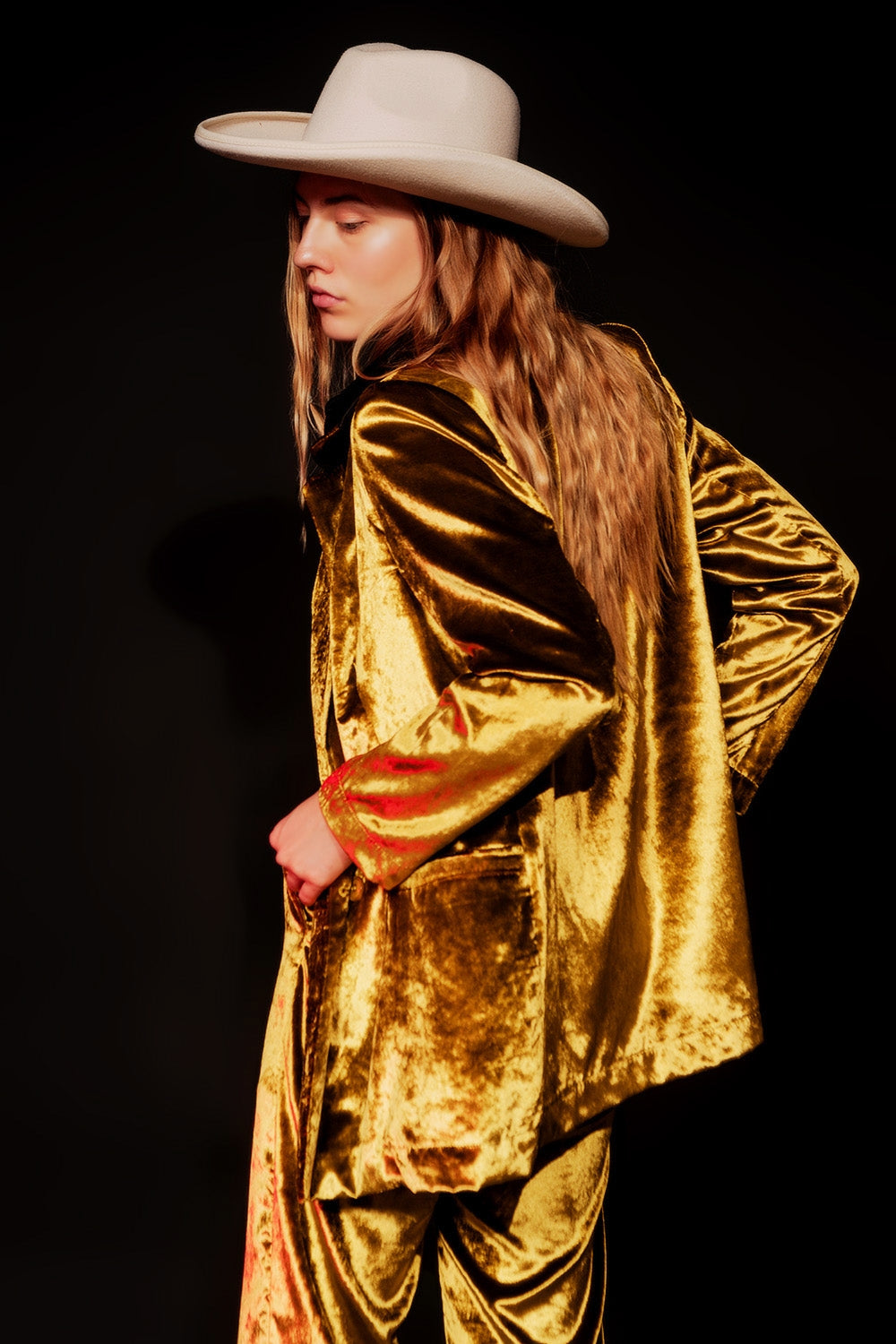 Lime green velvet oversized blazer - Blazers