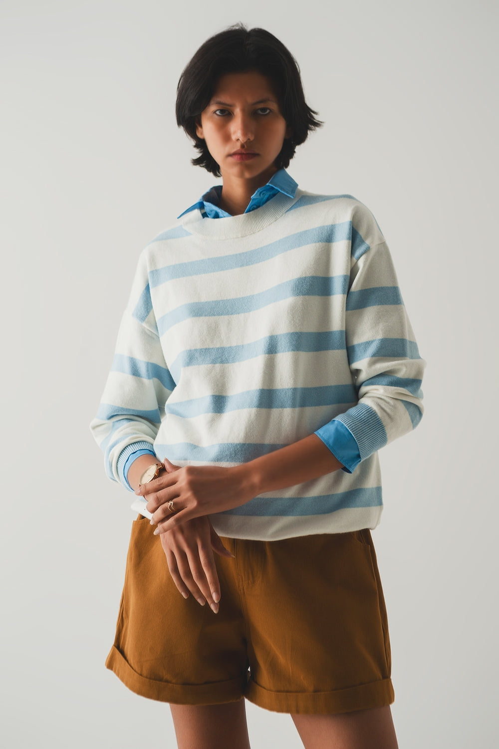 Long blue striped sweater - Jumpers