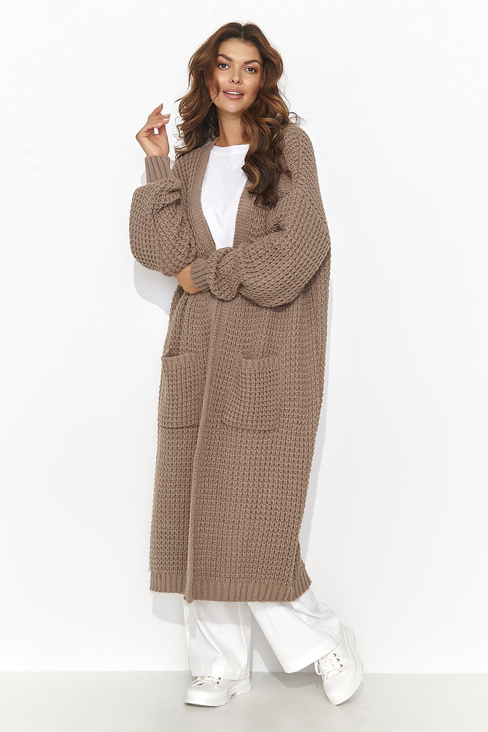 Numinou Long Cardigan with Pockets - Trendy Knit - Cardigans