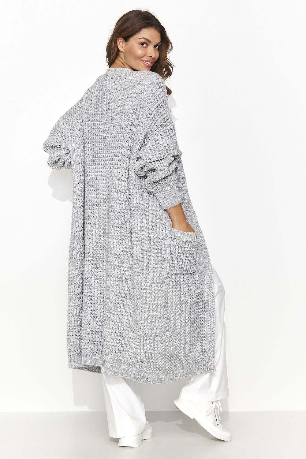 Numinou Long Cardigan with Pockets - Trendy Knit - Cardigans