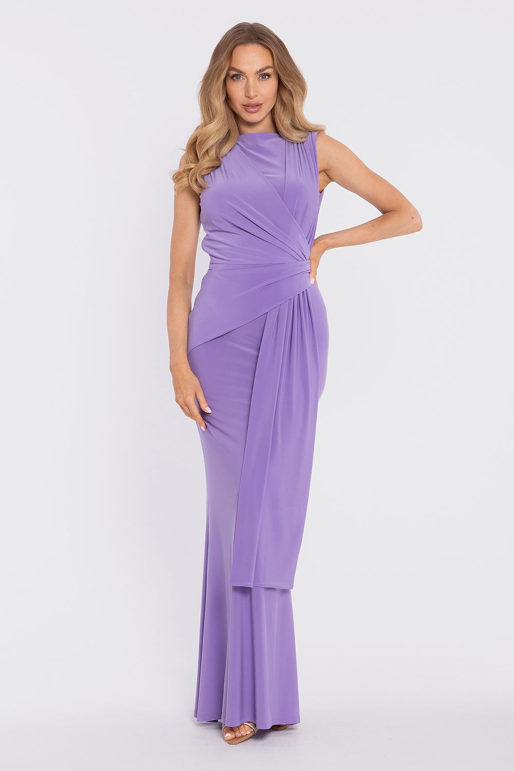 Moe Elegant Aqua Long Dress for Special Occasions - Dresses