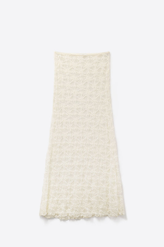 Long Sheer White Bohemian Style Skirt - Skirts