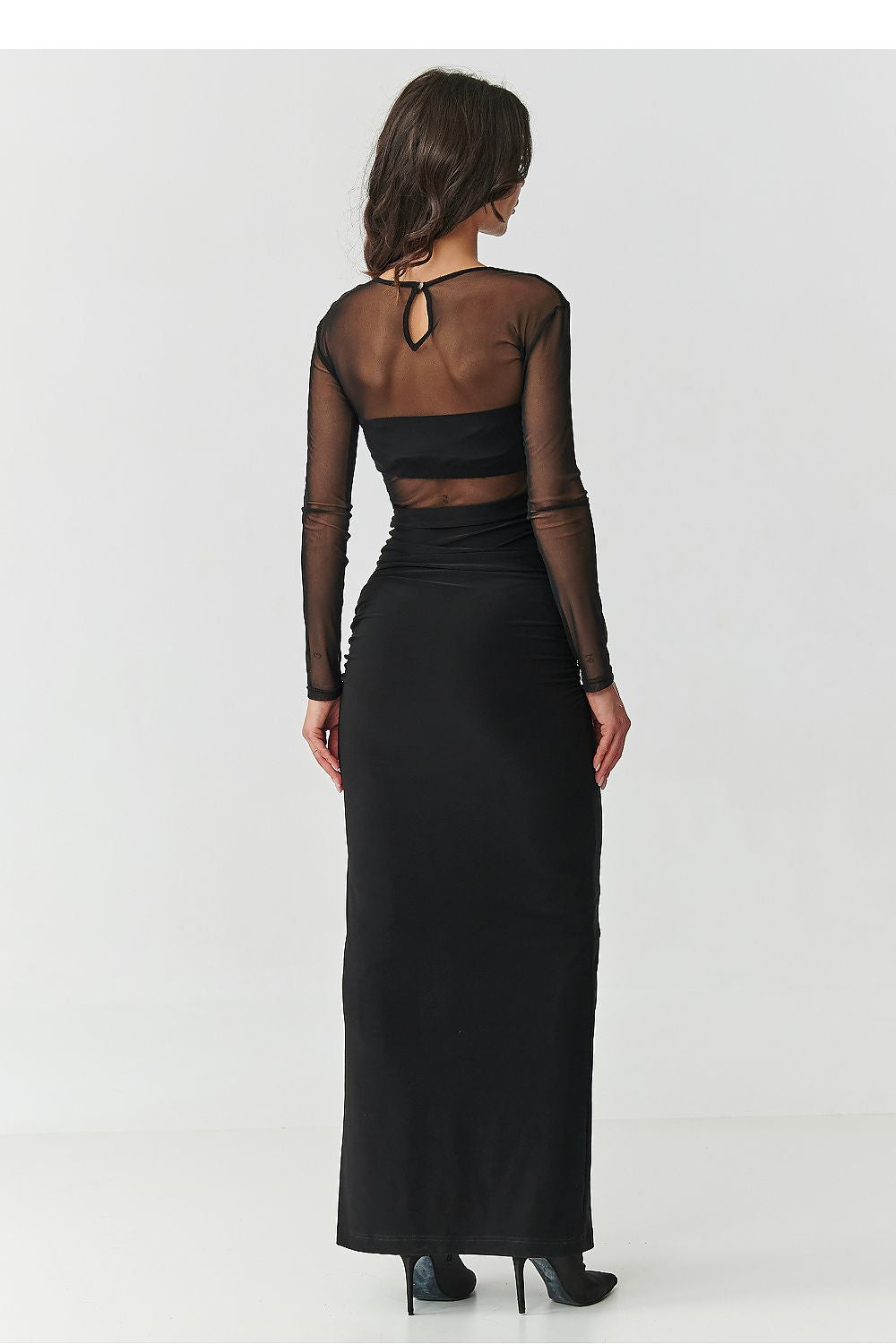 Long Sleeve Black Evening Dress for Elegance - Dresses