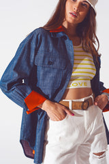 Camisa social manga longa azul marinho