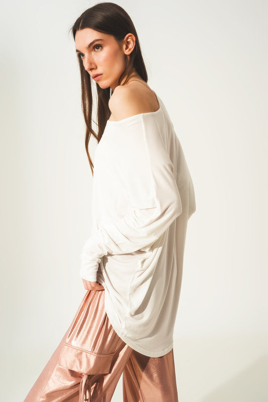 Long sleeve top in modal cream color - Tops