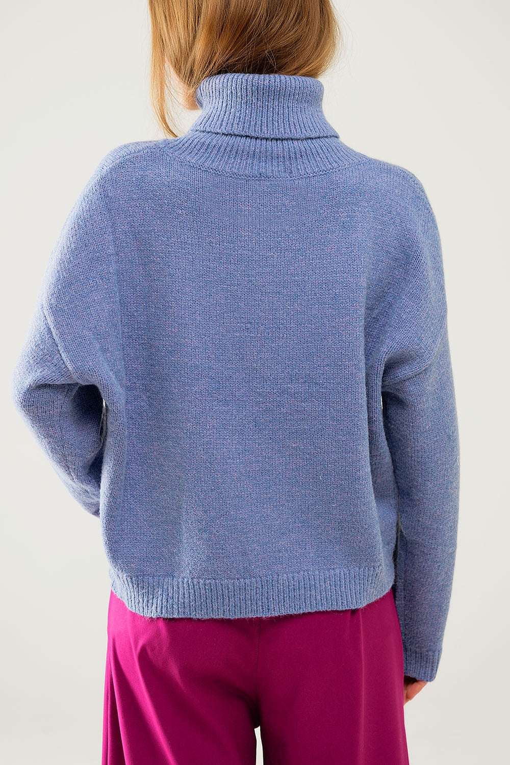 Loose blue sweater with dropped sleeves - Jumpers