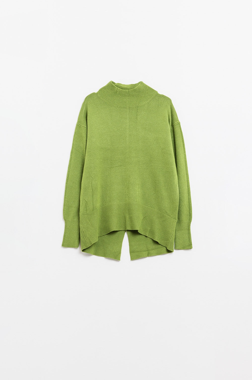 Loose green sweater with opening in the back - Jumpers