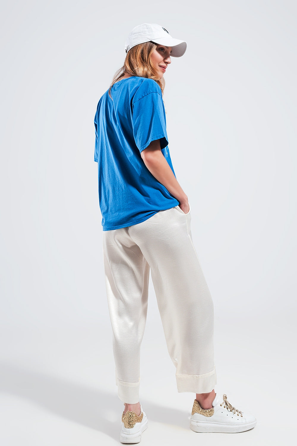 Los Angeles slogan t shirt in blue - T-Shirts