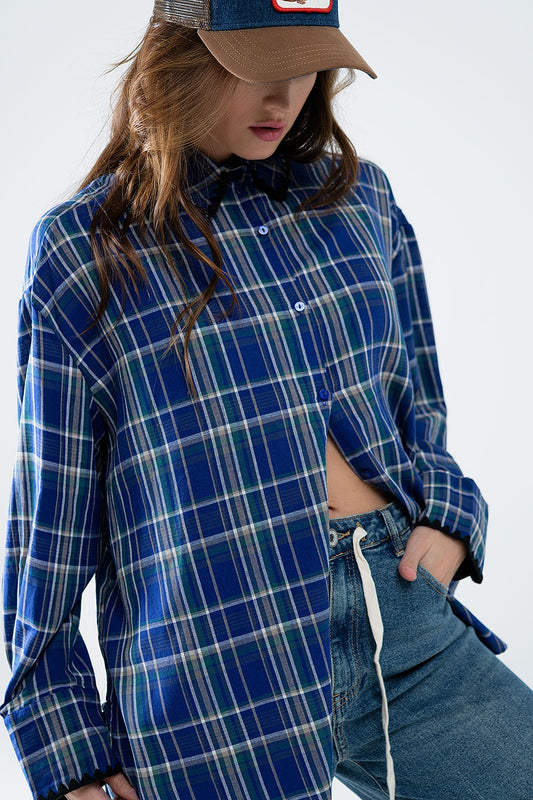 Lumberjack Oversized Shirt in Blue - Shirts
