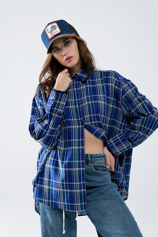 Lumberjack Oversized Shirt in Blue - Shirts