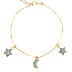 Bracelet Pandora avec breloque étoiles et lune