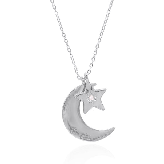 Cherish To The Moon & Back Necklace | 925 Sterling Silver - Necklace