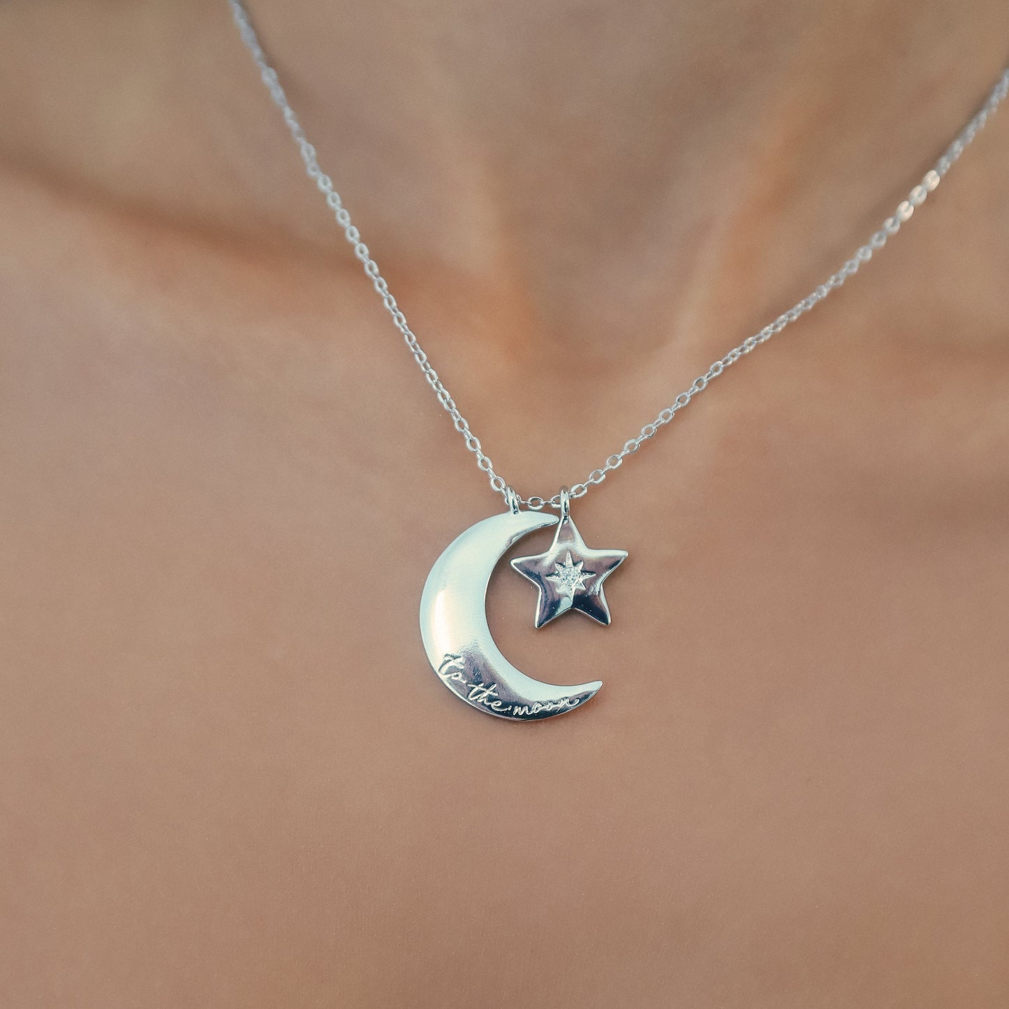 Cherish To The Moon & Back Necklace | 925 Sterling Silver - Necklace