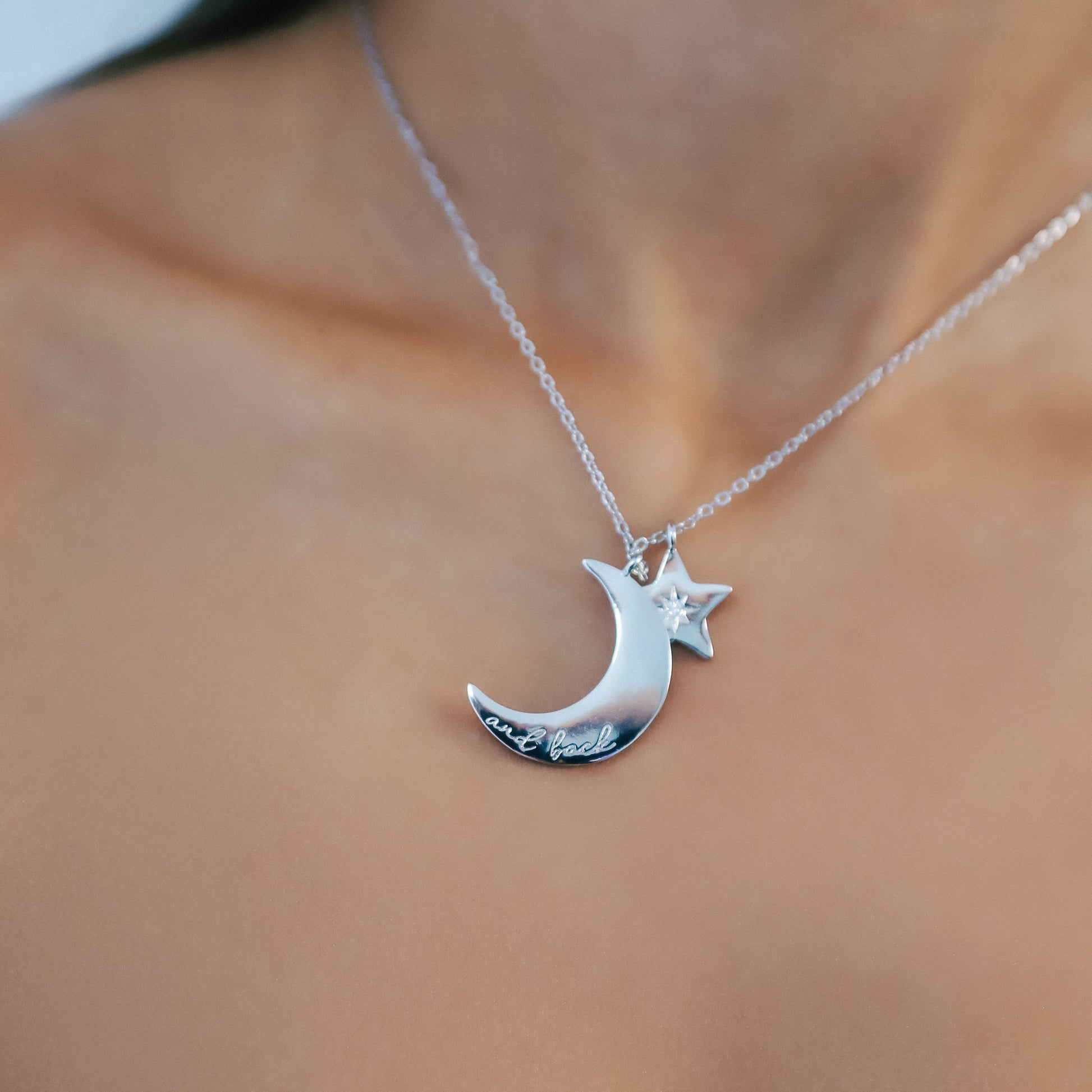Cherish To The Moon & Back Necklace | 925 Sterling Silver - Necklace