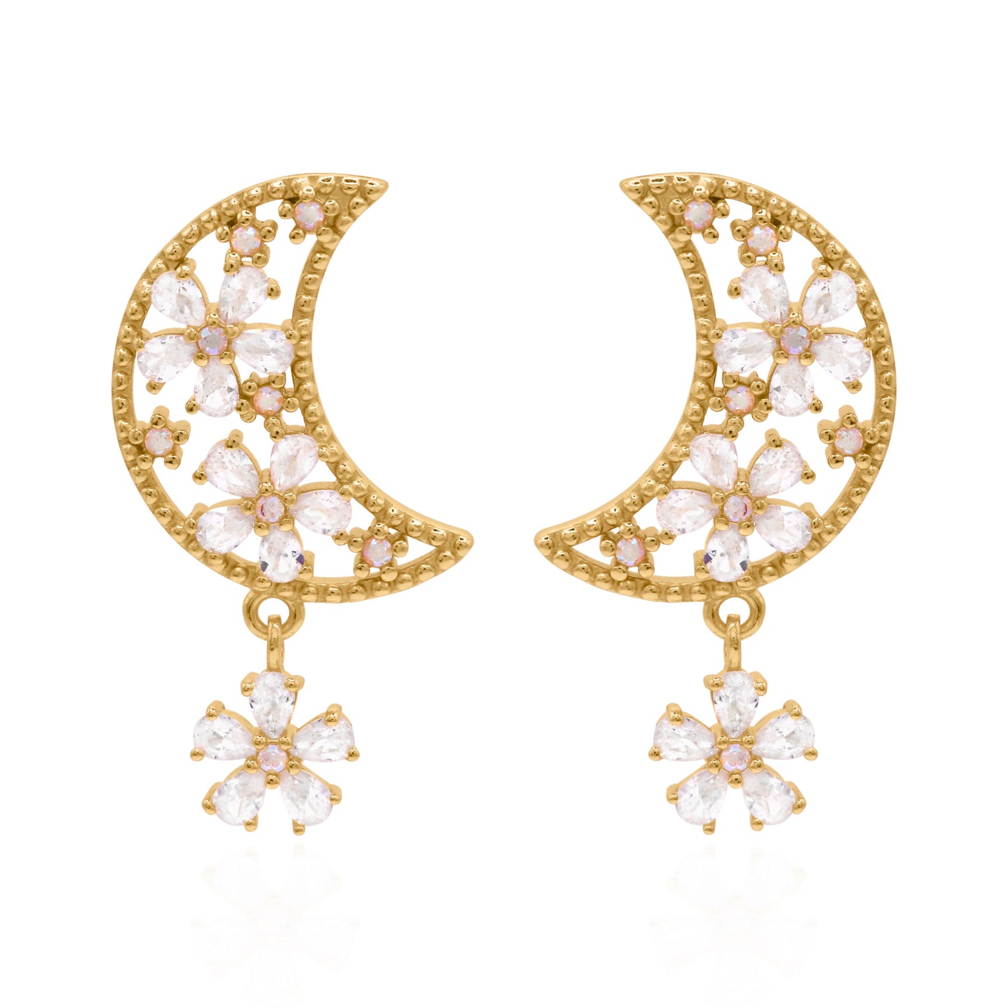 Posie Flower Moon Earrings | 18k Gold Plated - Earrings
