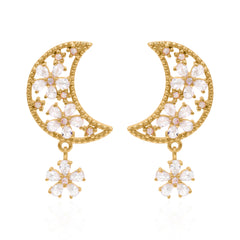 Posie Flower Moon Earrings | 18k Gold Plated