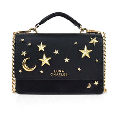 Nova Stars Studded Handbag - Black & Gold