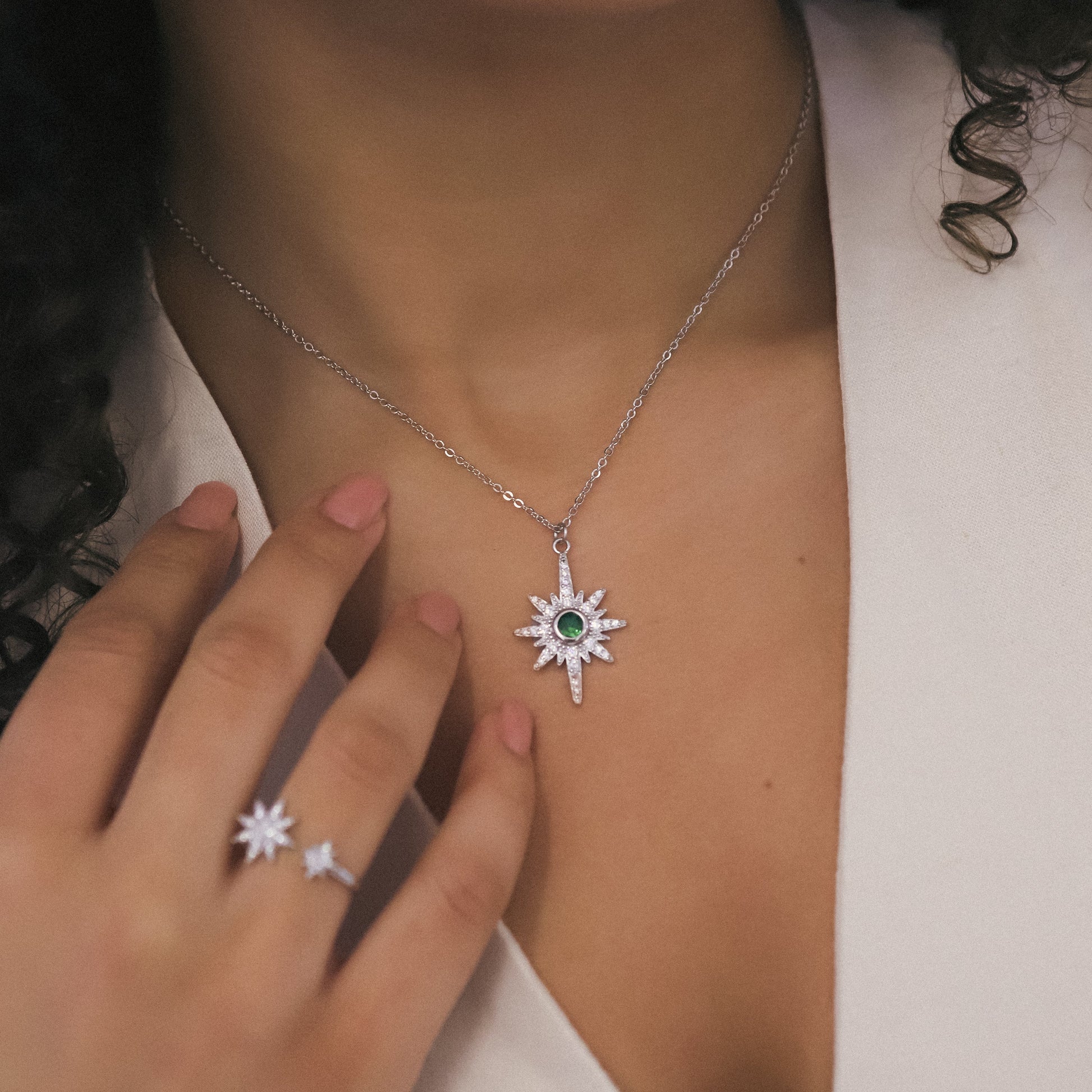 Heidi North Star Birthstone Necklace | 925 Sterling Silver - Necklace