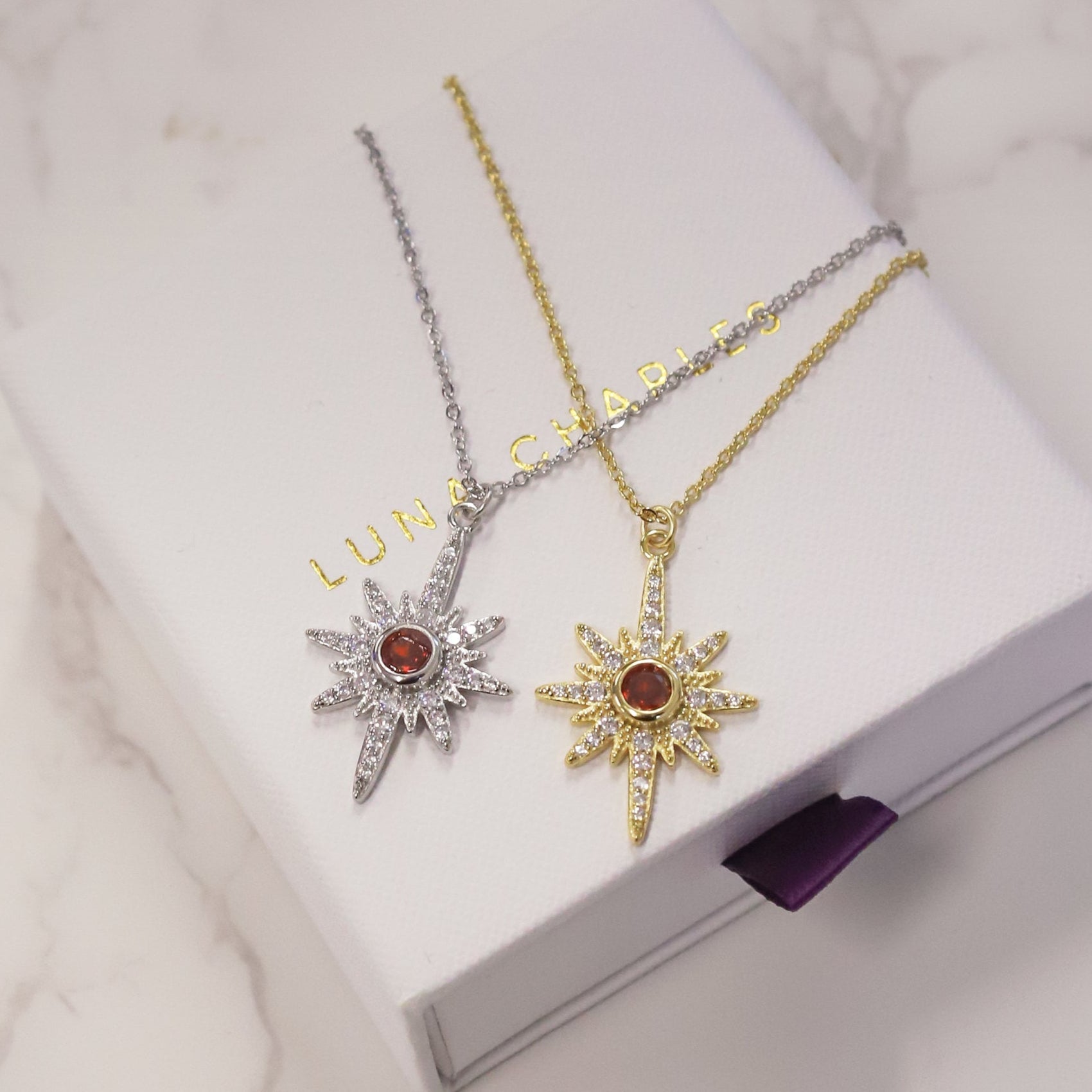 Heidi North Star Birthstone Necklace | 925 Sterling Silver - Necklace