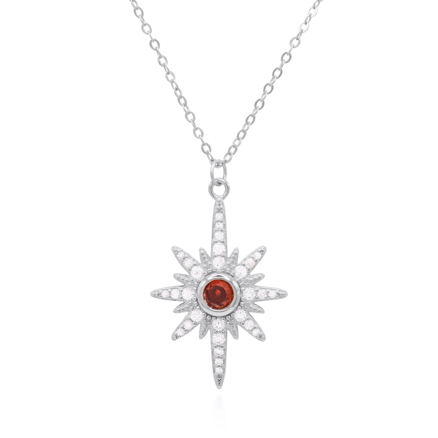 Heidi North Star Birthstone Necklace | 925 Sterling Silver July - Necklace