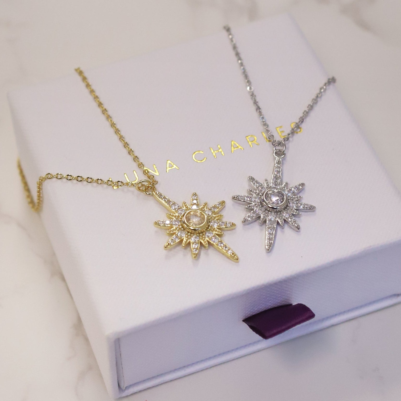 Heidi North Star Birthstone Necklace | 925 Sterling Silver - Necklace