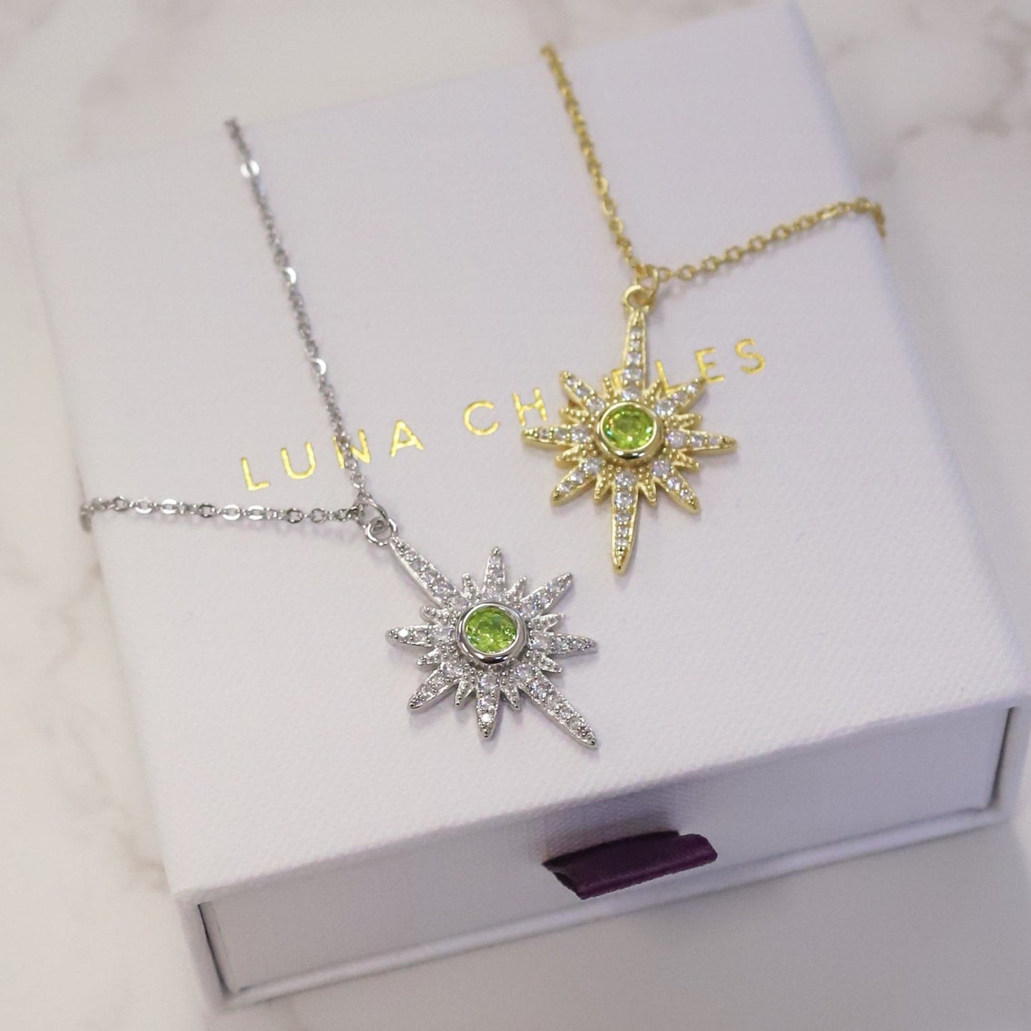 Heidi North Star Birthstone Necklace | 925 Sterling Silver - Necklace