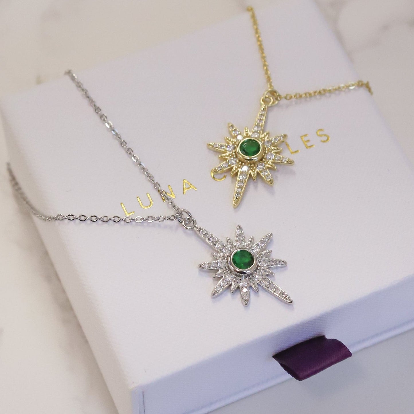 Heidi North Star Birthstone Necklace | 925 Sterling Silver - Necklace