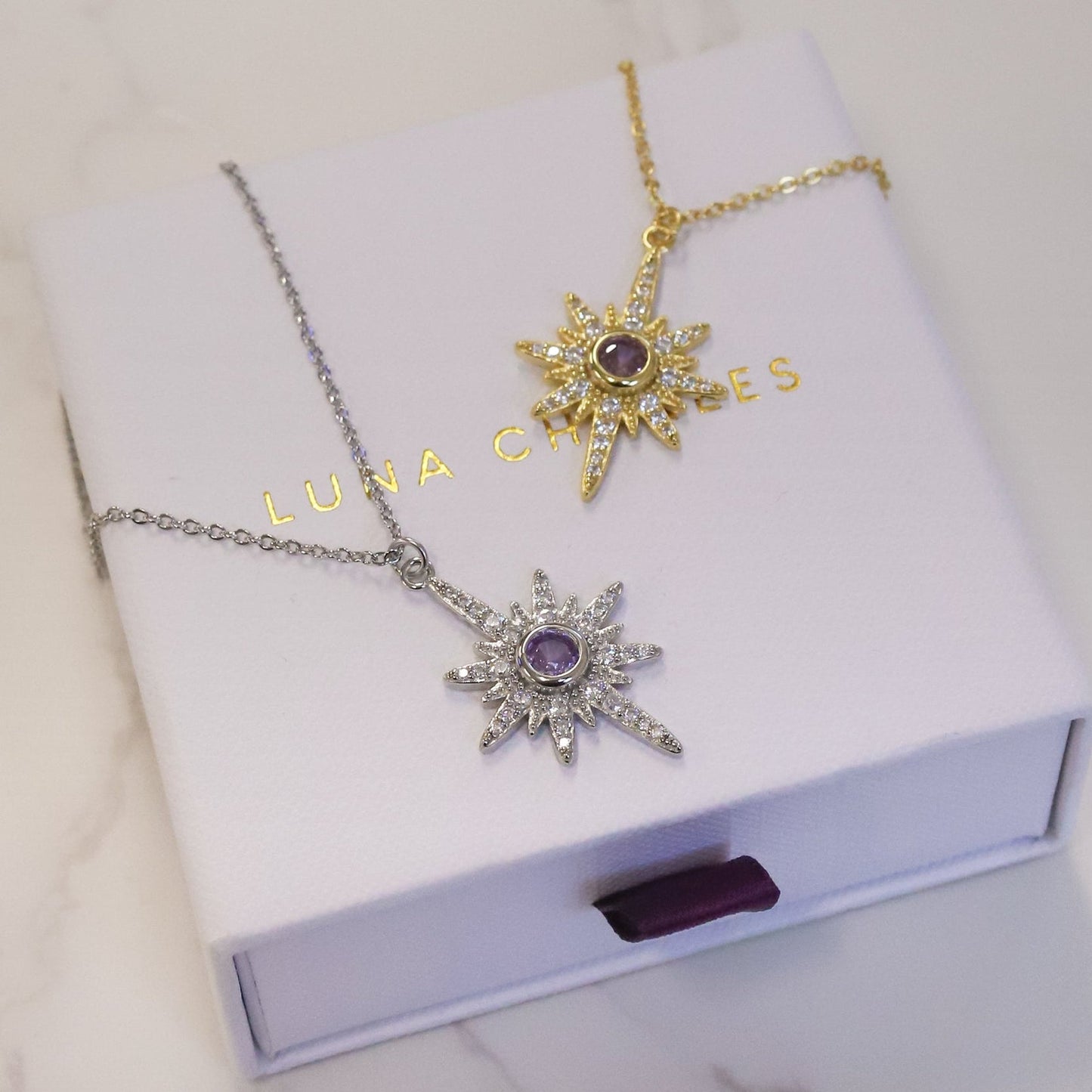 Heidi North Star Birthstone Necklace | 925 Sterling Silver - Necklace