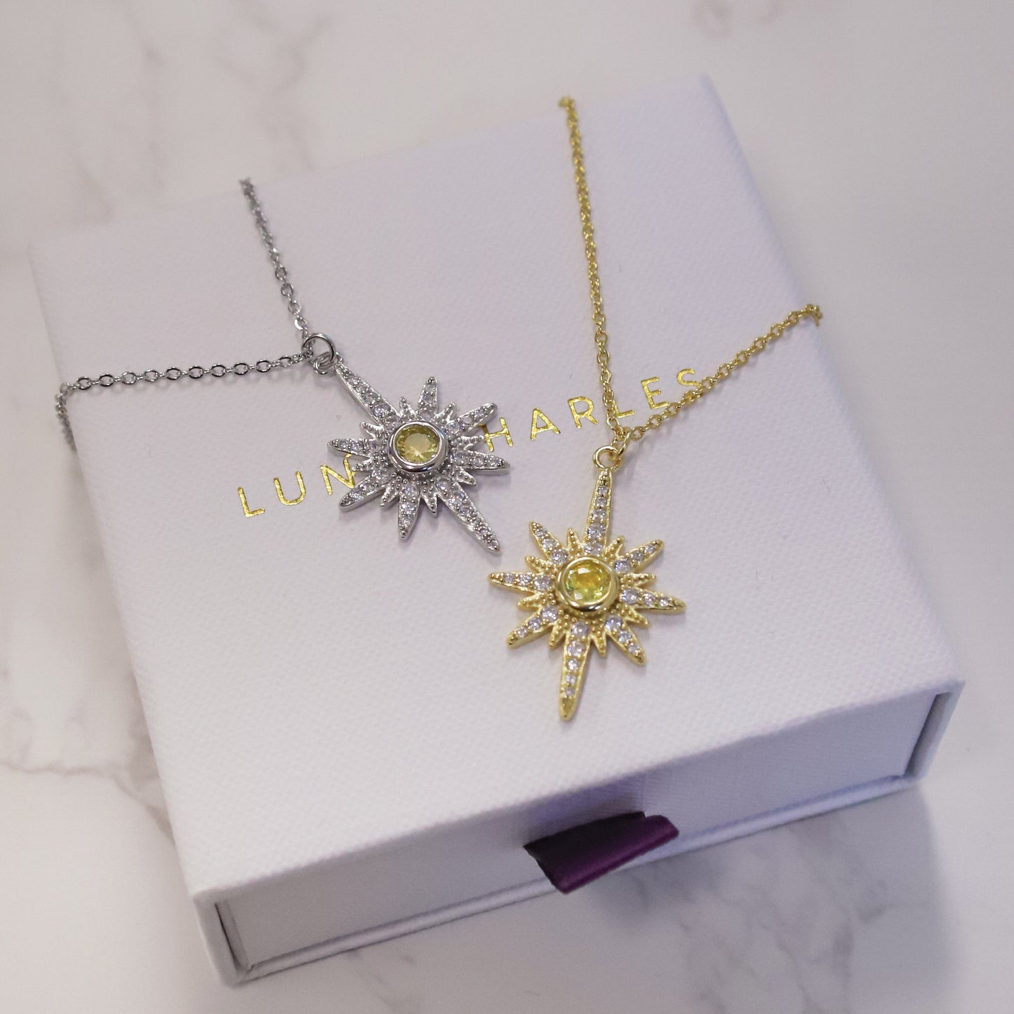 Heidi North Star Birthstone Necklace | 925 Sterling Silver - Necklace