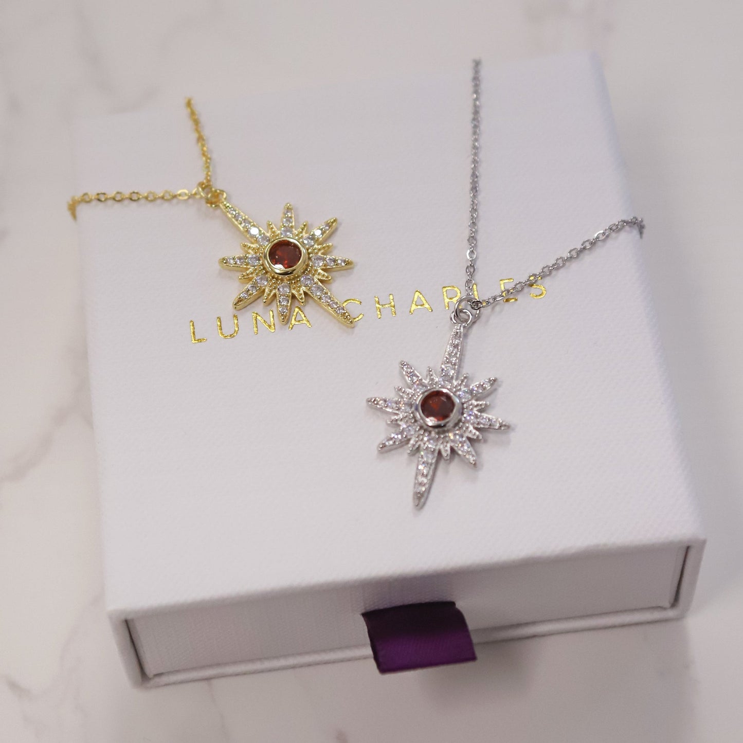 Heidi North Star Birthstone Necklace | 925 Sterling Silver - Necklace