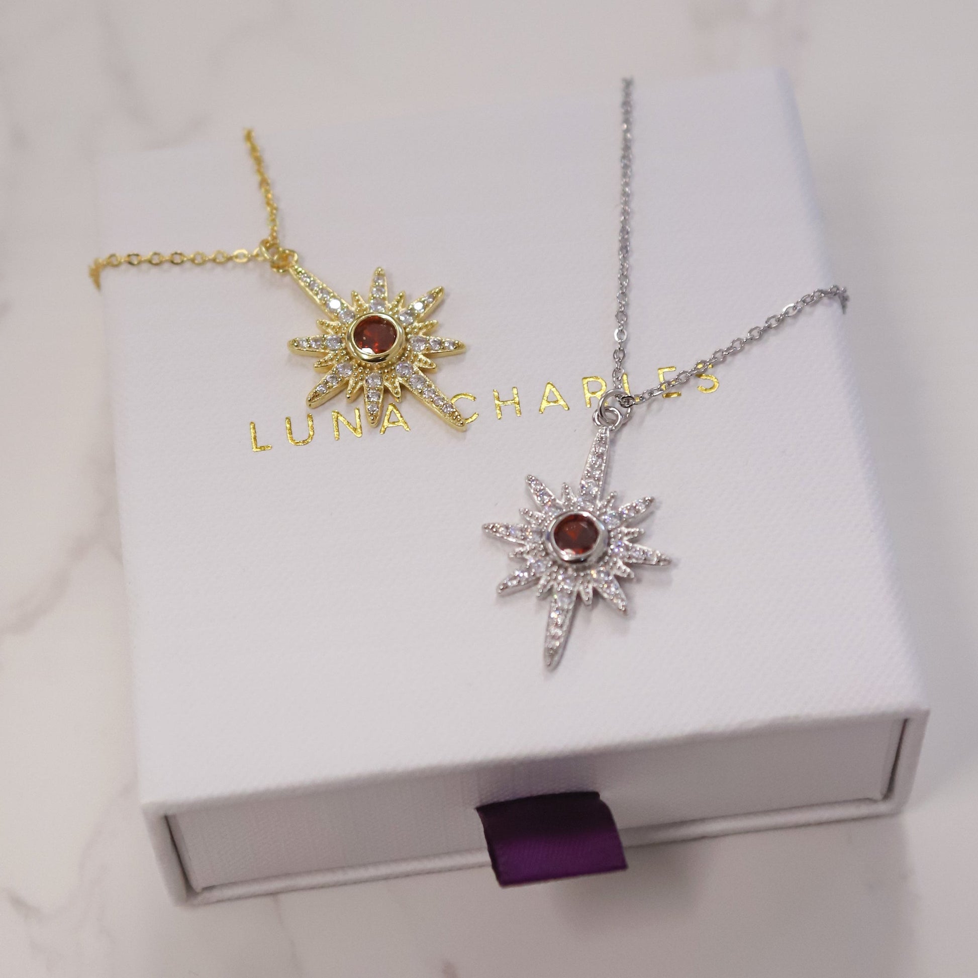 Heidi North Star Birthstone Necklace | 925 Sterling Silver - Necklace