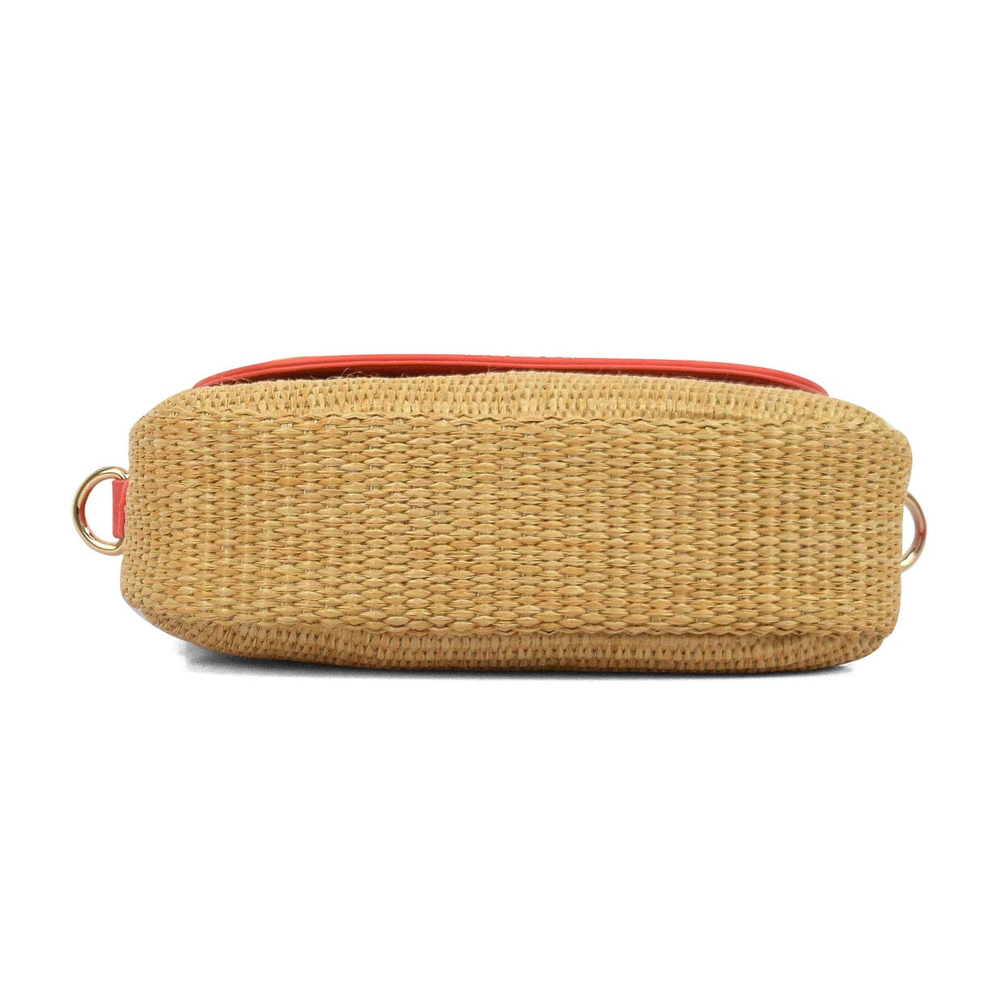 Elena Star Studded Rattan Handbag - Coral & Gold - Bags